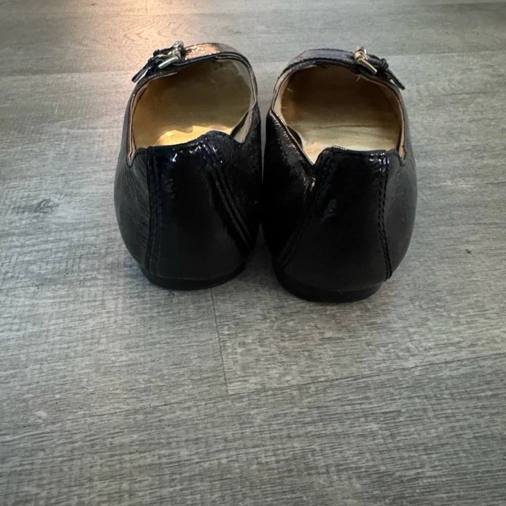 Michael Kors Black Patent Flats with Buckle Detail - Picture 3 of 4